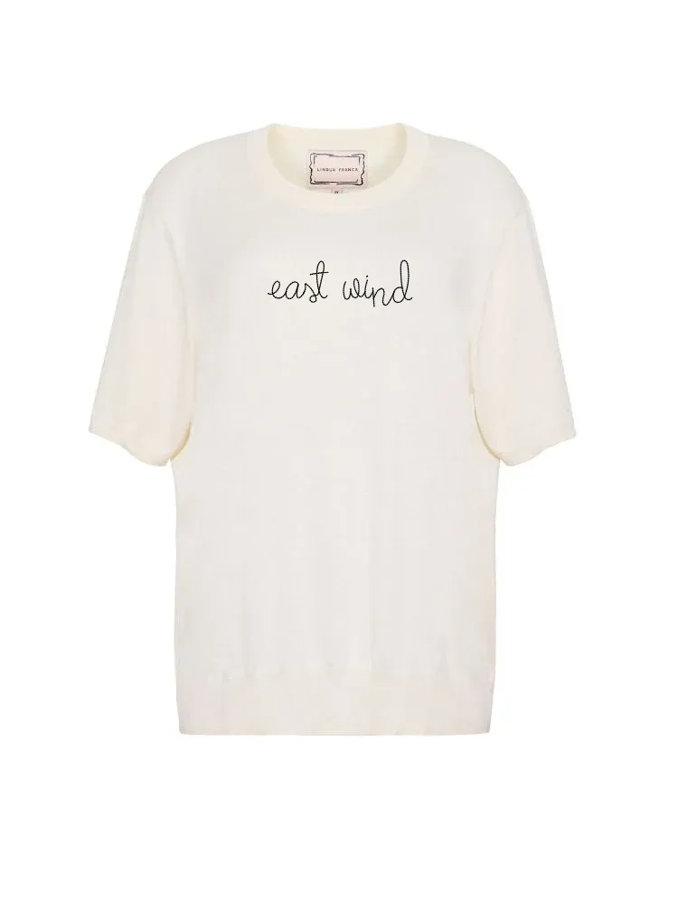 "east wind" Silk Cashmere Short Sleeve Crewneck sold by Lingua Franca NYC product image thumbnail 3