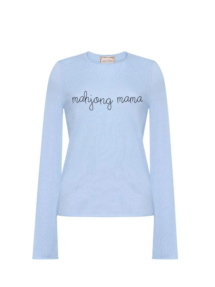 "mahjong mama" Silk Cashmere Crewneck sold by Lingua Franca NYC product image thumbnail 5