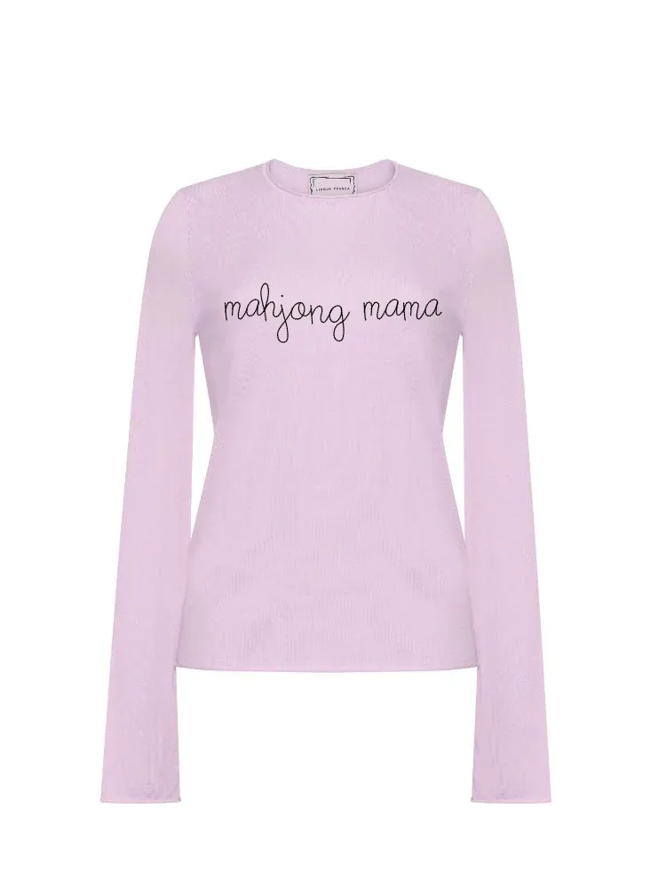 "mahjong mama" Silk Cashmere Crewneck sold by Lingua Franca NYC product image thumbnail 2