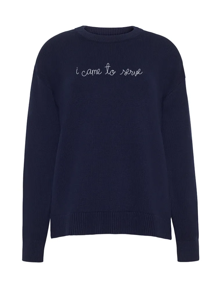 'I came to serve' Maxine Sweater sold by Lingua Franca NYC