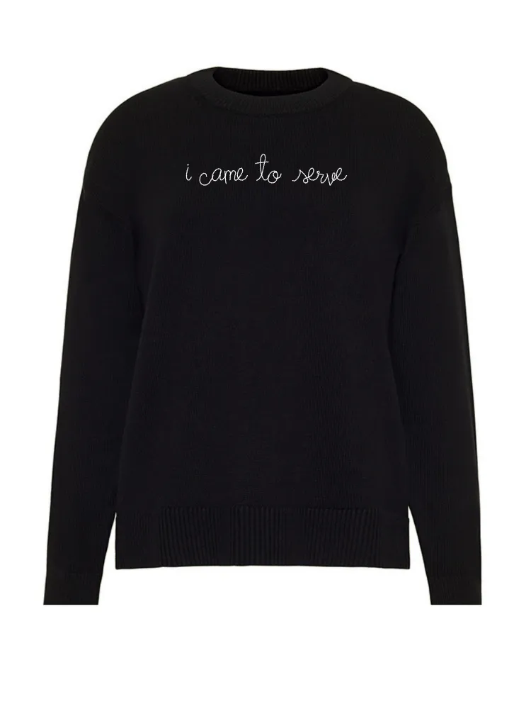 'I came to serve' Maxine Sweater sold by Lingua Franca NYC product image thumbnail 5