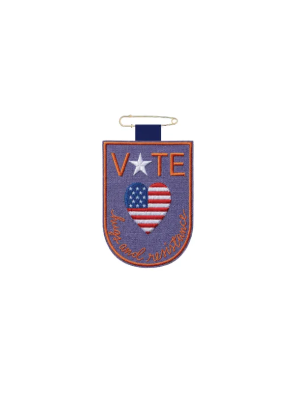 Hugs and Resistance Vote Patch (with pin) made by Lingua Franca NYC