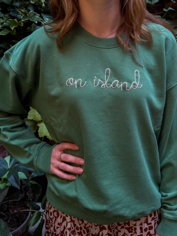 "on island" Women's Sweatshirt sold by Lingua Franca NYC