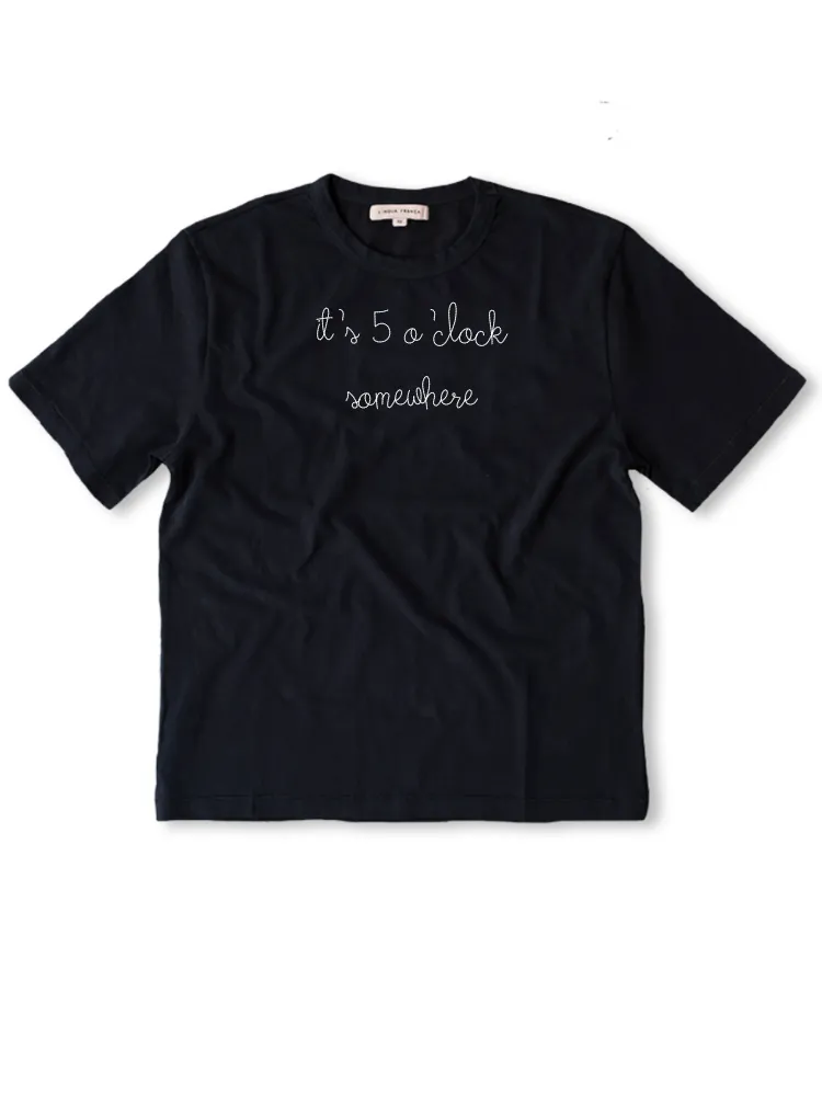 "it's 5 o'clock somewhere" T-Shirt sold by Lingua Franca NYC product image thumbnail 2