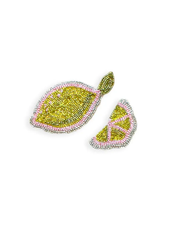 Beaded Lemons Patch made by Lingua Franca NYC