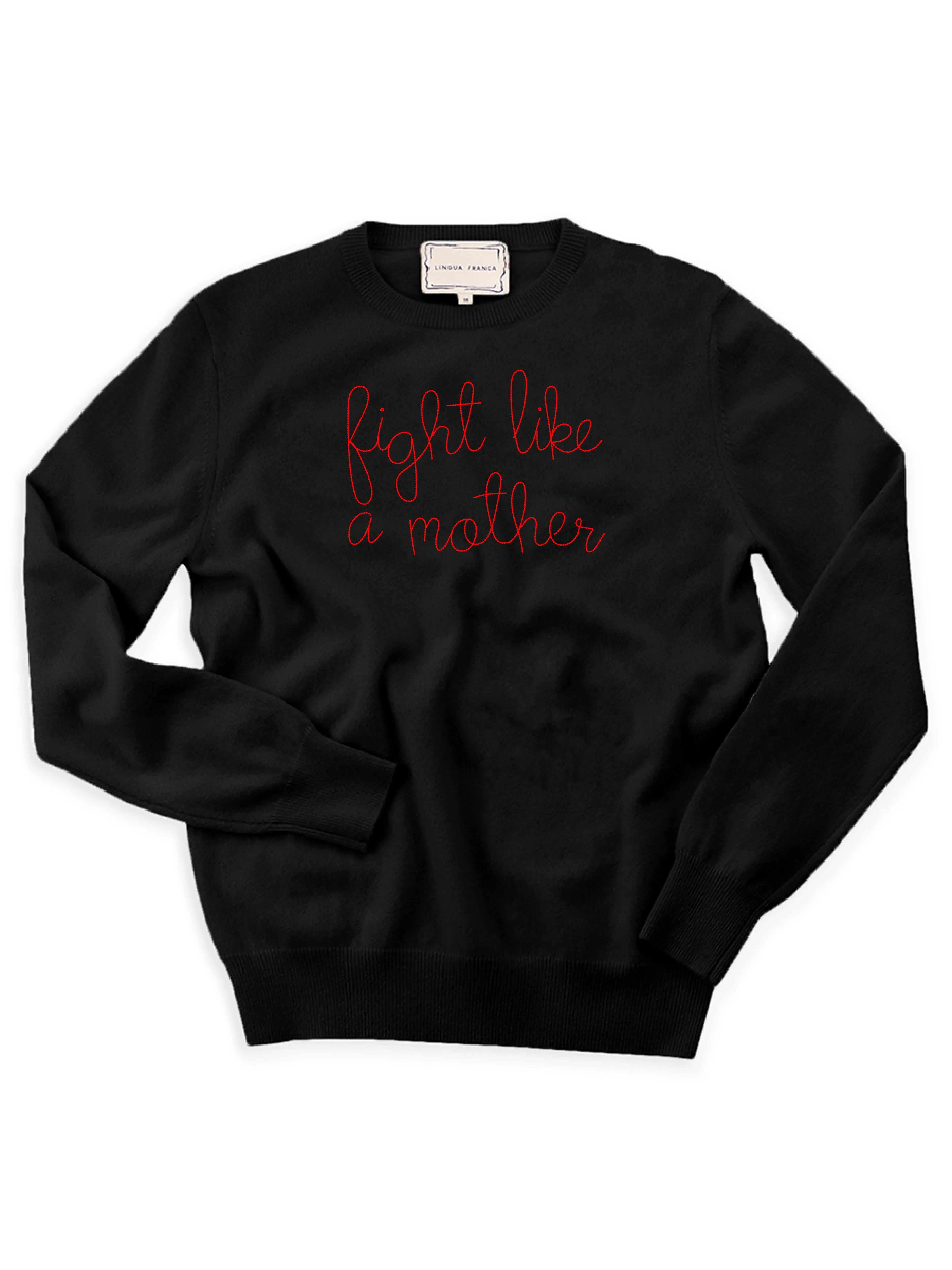 "fight like a mother" Crewneck sold by Lingua Franca NYC product image thumbnail 4