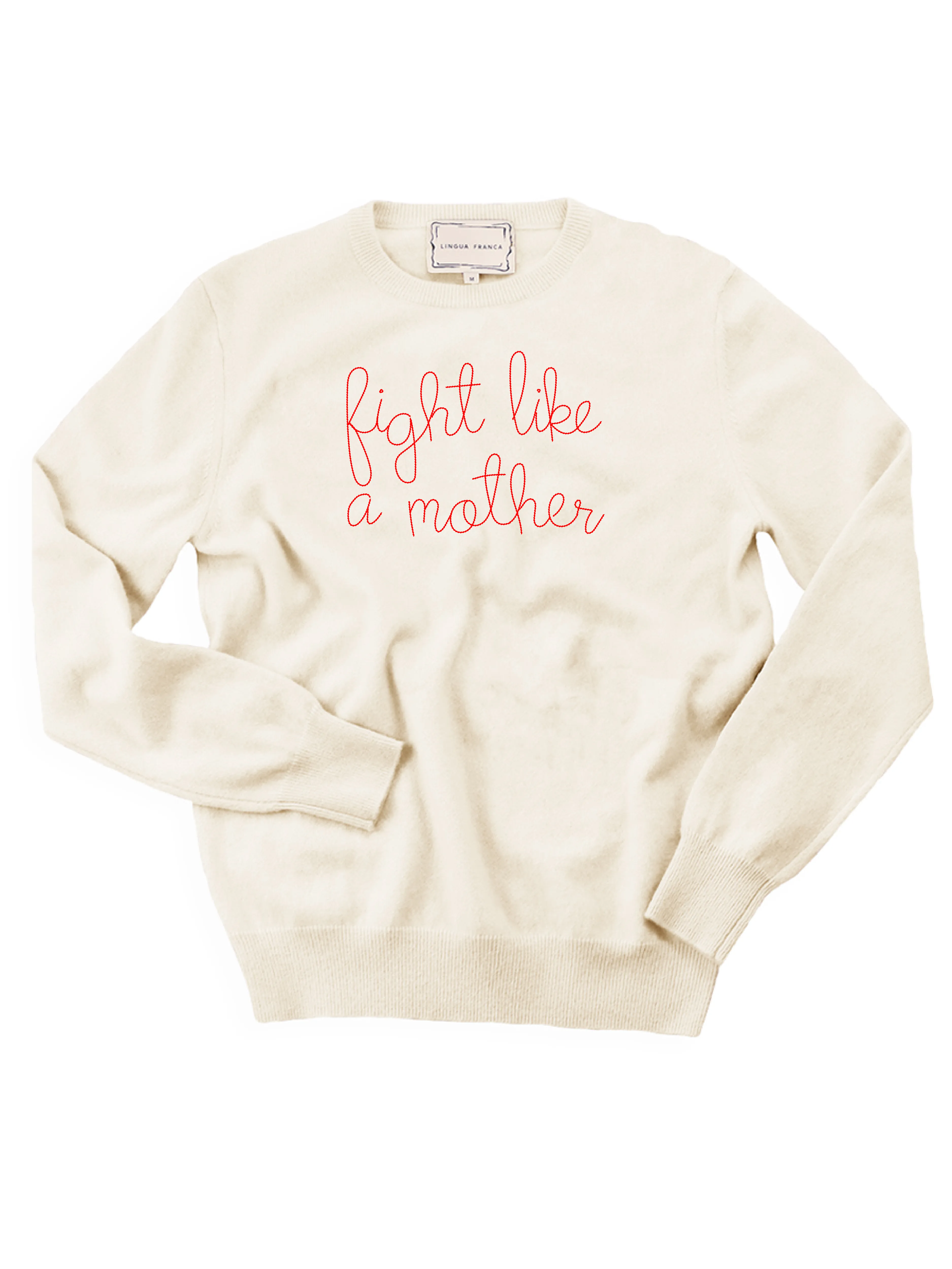 "fight like a mother" Crewneck sold by Lingua Franca NYC product image thumbnail 2