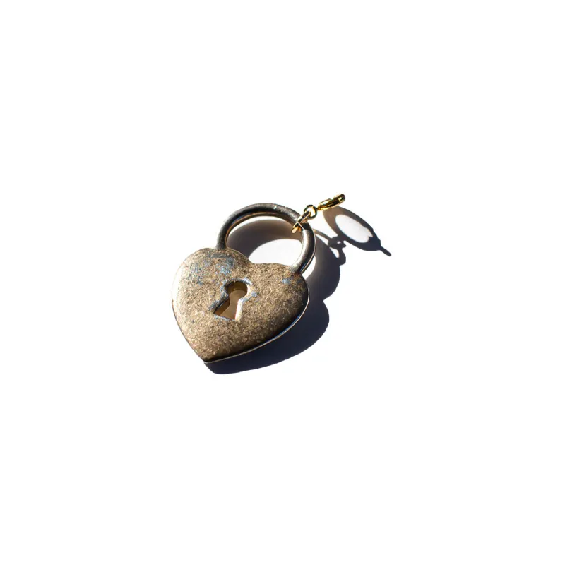 Vintage Large Heart Lock Charm sold by Lingua Franca NYC