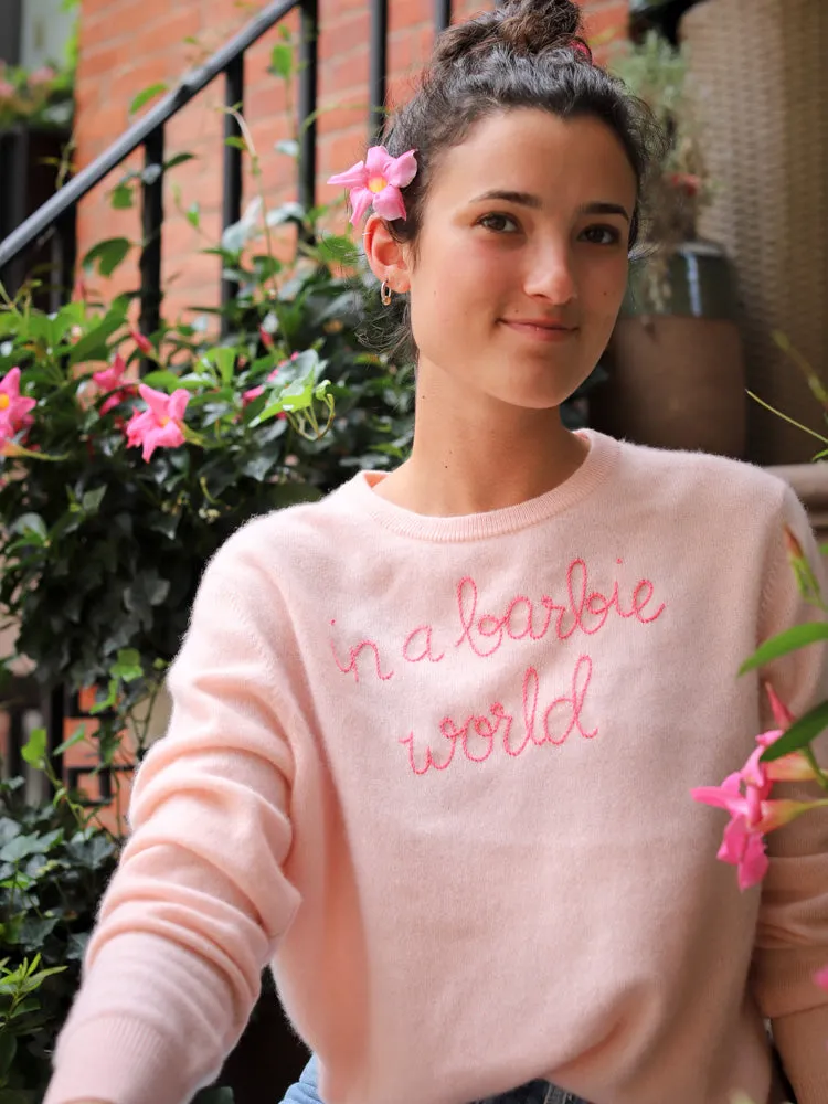 "in a barbie world" Crewneck sold by Lingua Franca NYC