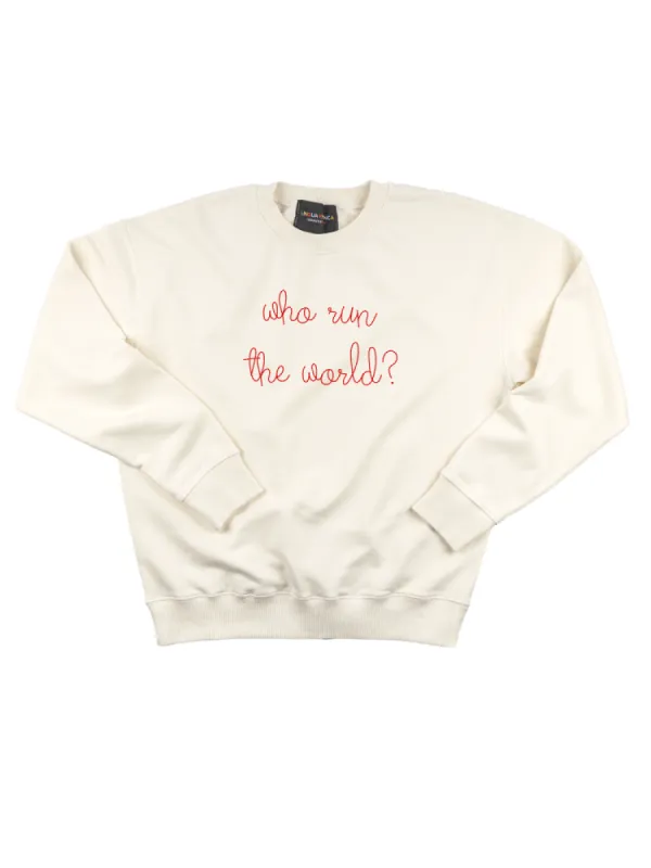 "who run the world" Women's Sweatshirt sold by Lingua Franca NYC