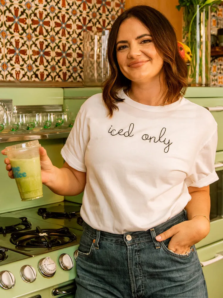 "iced only" T-Shirt sold by Lingua Franca NYC