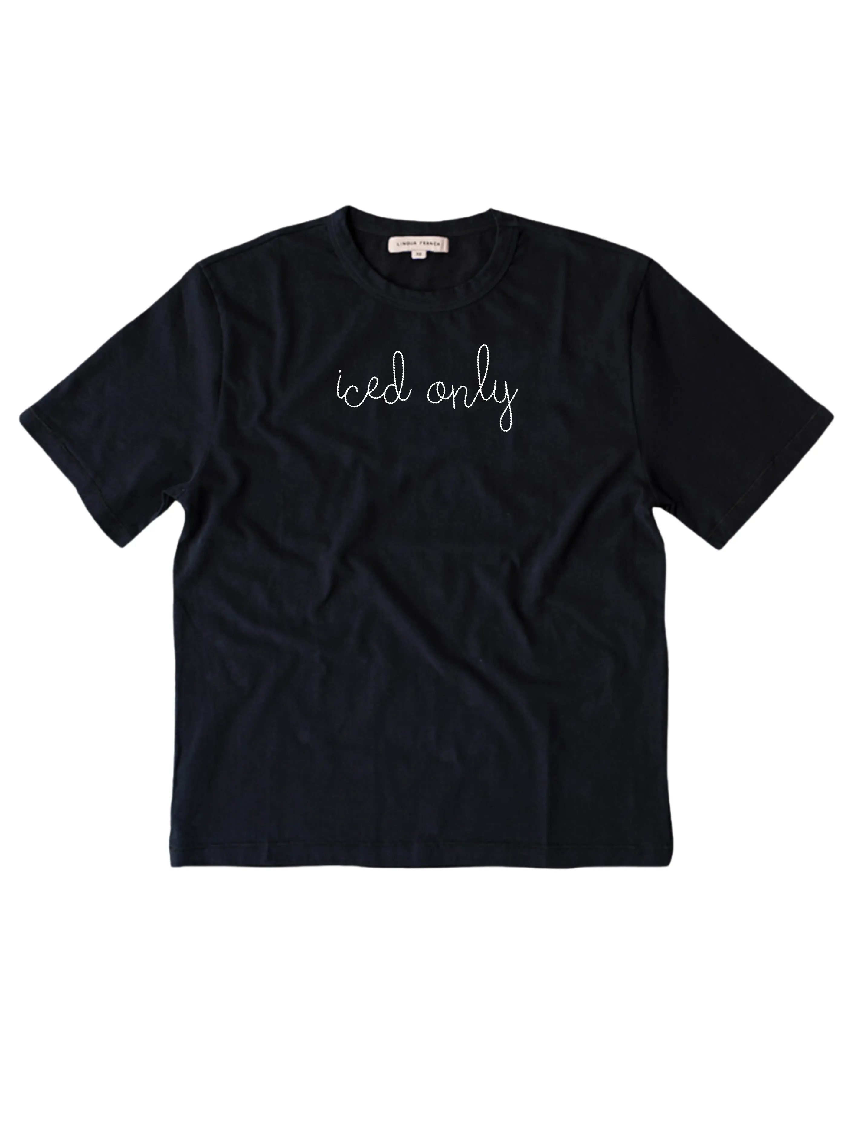 "iced only" T-Shirt sold by Lingua Franca NYC product image thumbnail 2