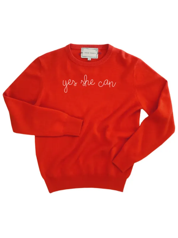 "yes she can" Crewneck sold by Lingua Franca NYC