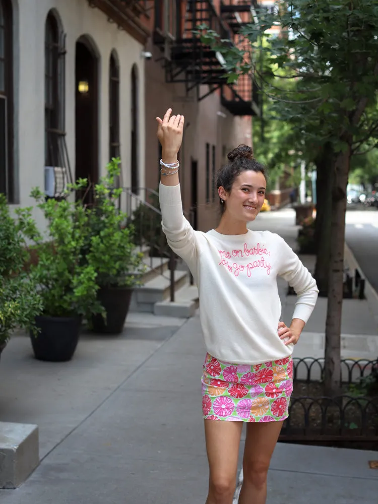 "come on barbie, let's go party" Crewneck sold by Lingua Franca NYC product image thumbnail 3