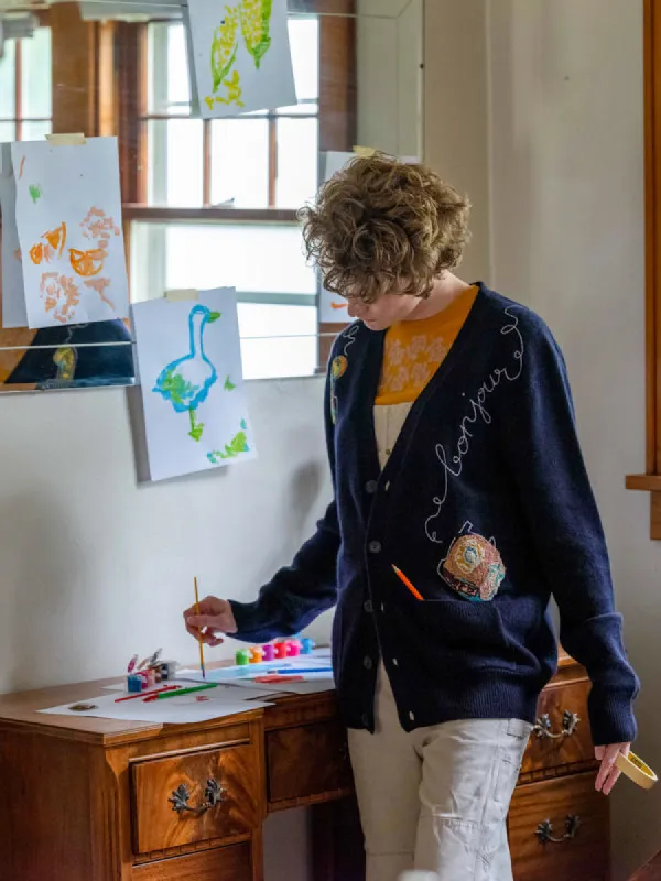 The Bonjour Oversized Cardigan sold by Lingua Franca NYC