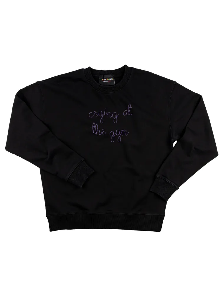 "crying at the gym" Women's Sweatshirt sold by Lingua Franca NYC product image thumbnail 3