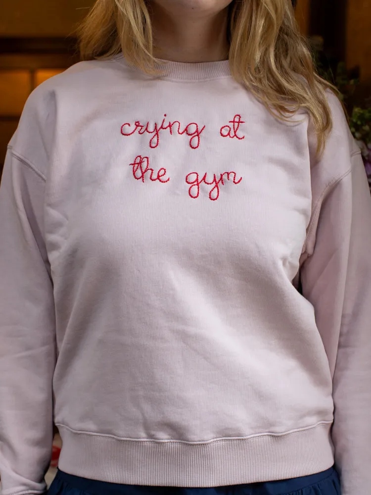 "crying at the gym" Women's Sweatshirt sold by Lingua Franca NYC