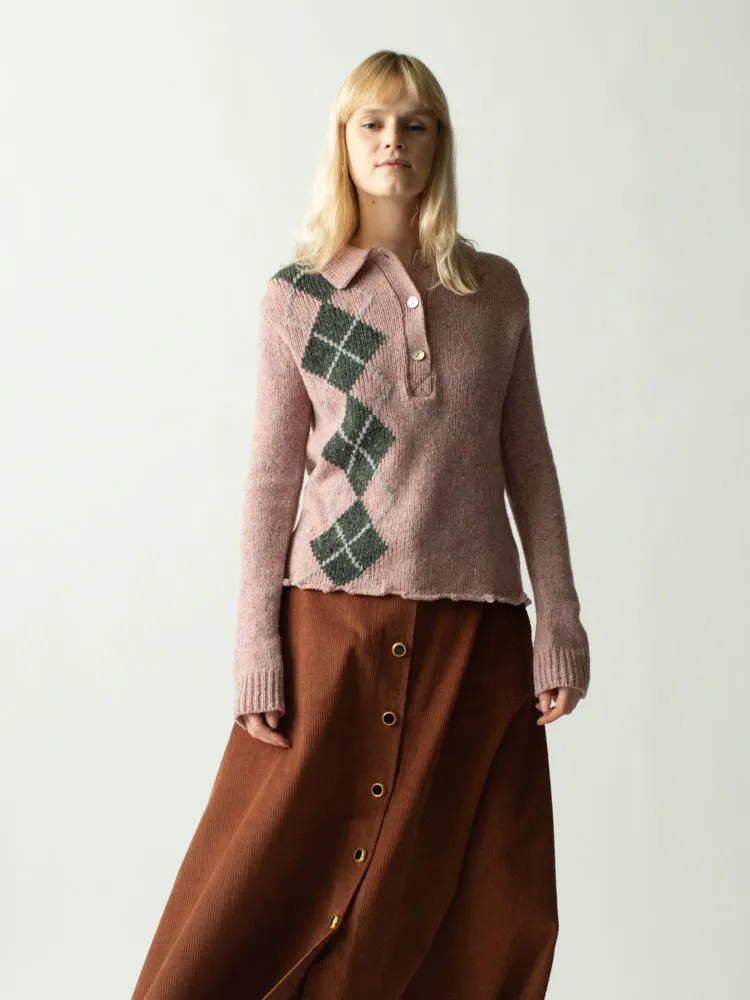 Lee Tweed Argyle Polo sold by Lingua Franca NYC product image thumbnail 2