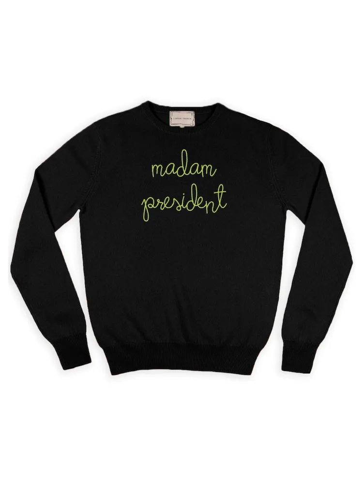 "madam president" Crewneck sold by Lingua Franca NYC product image thumbnail 3