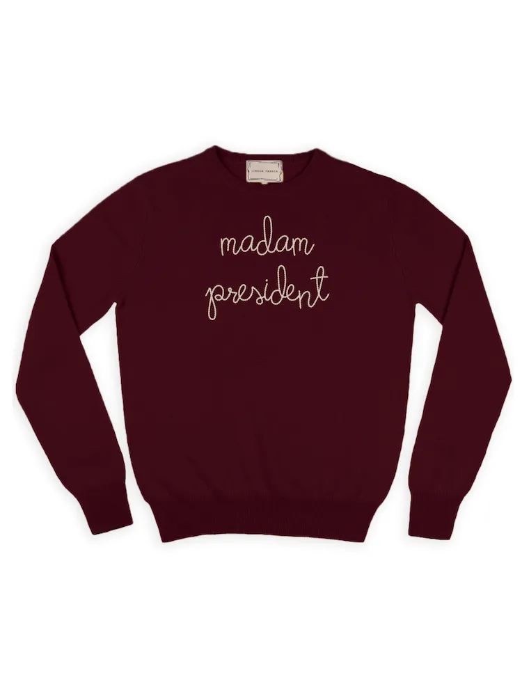 "madam president" Crewneck sold by Lingua Franca NYC product image thumbnail 4