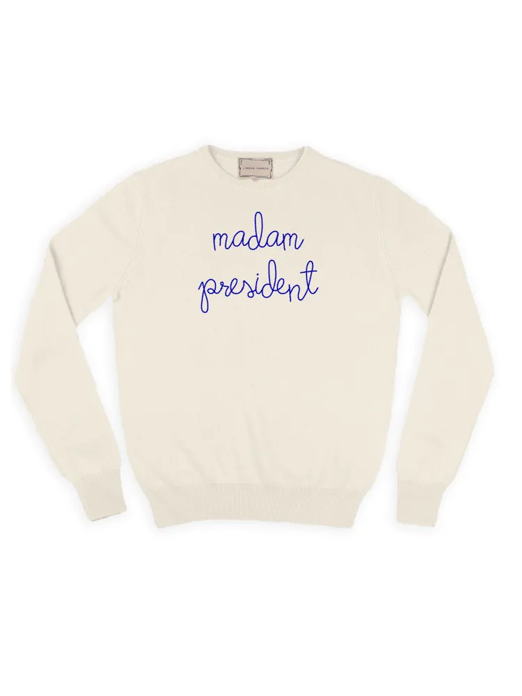 "madam president" Crewneck sold by Lingua Franca NYC product image thumbnail 2