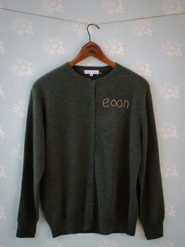 Custom Initial Forever Cardigan sold by Lingua Franca NYC
