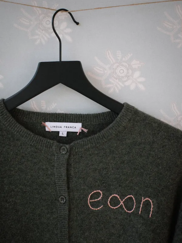 Custom Initial Forever Cardigan sold by Lingua Franca NYC product image thumbnail 2
