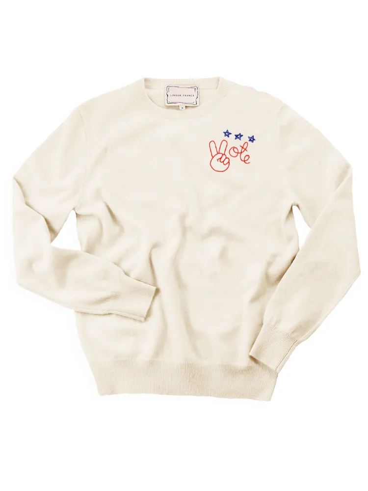 Peace + Vote Crewneck sold by Lingua Franca NYC product image thumbnail 2