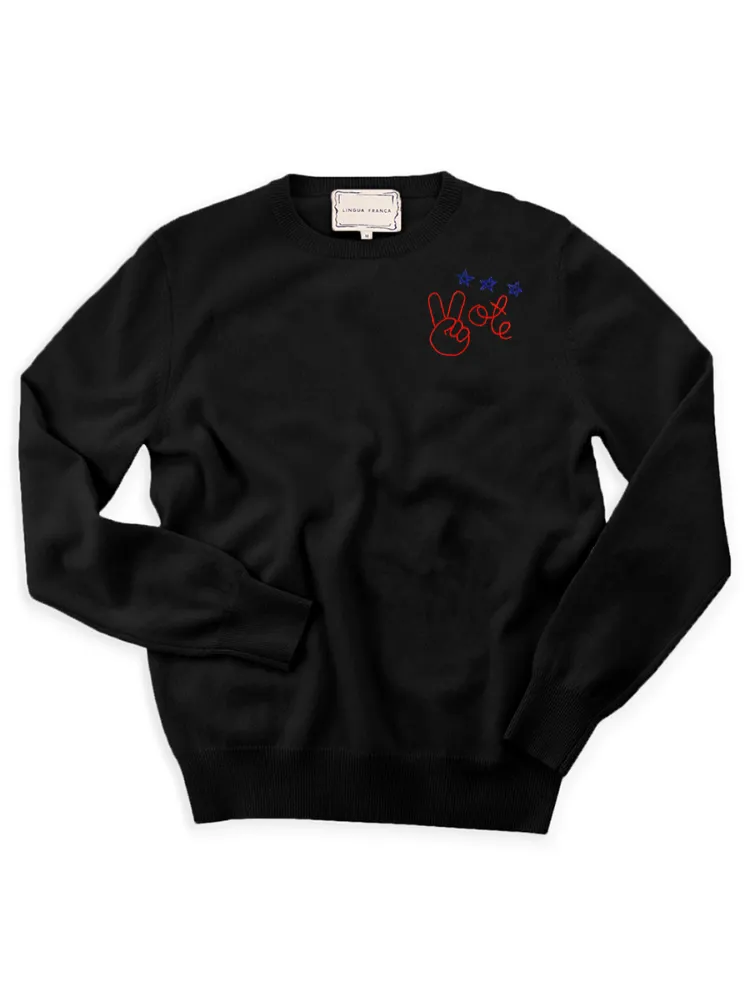 Peace + Vote Crewneck sold by Lingua Franca NYC product image thumbnail 3