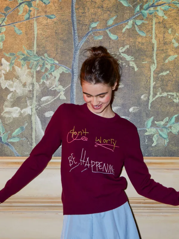 Don't Worry Crewneck made by Lingua Franca NYC