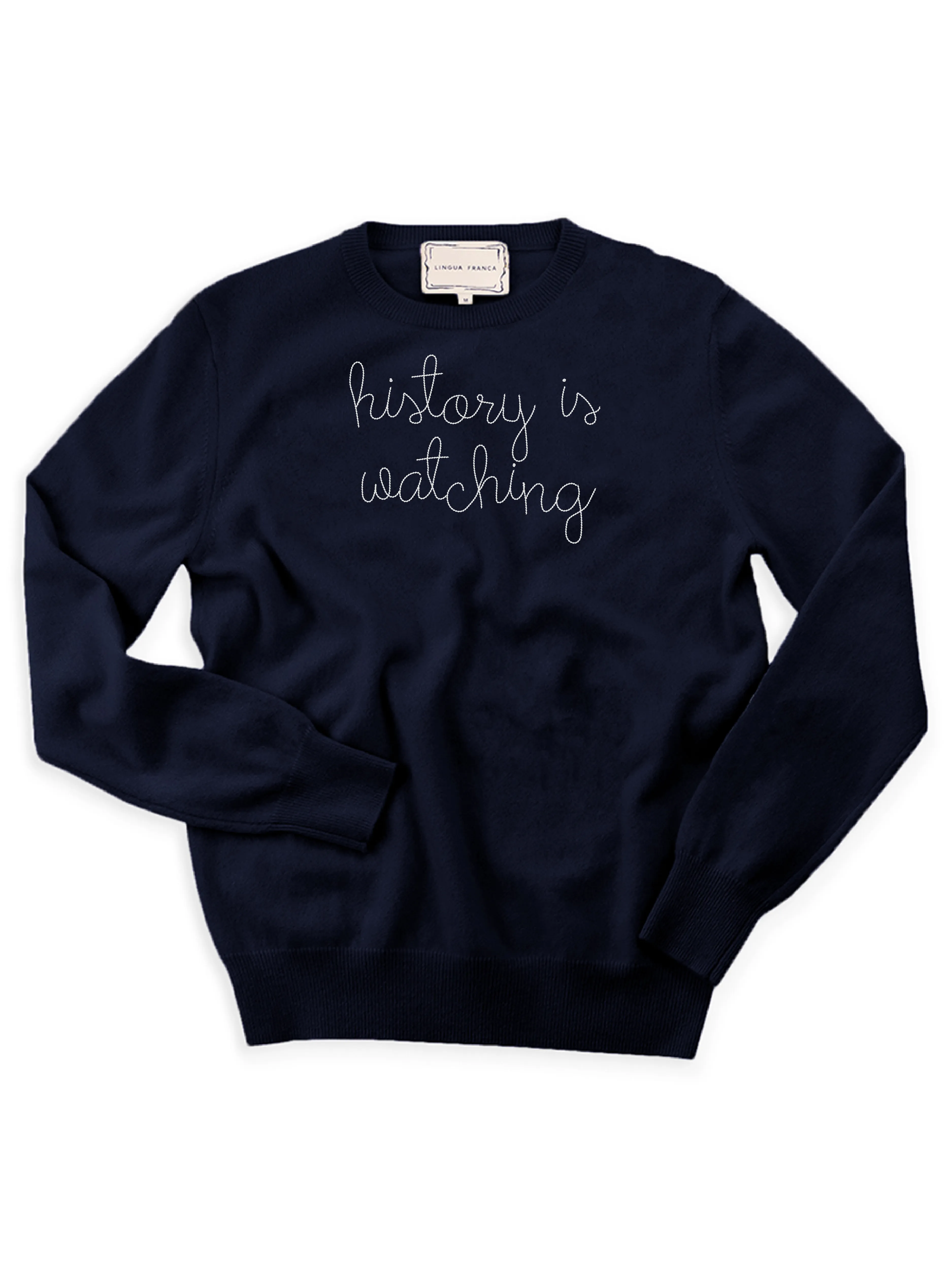 "history is watching" Crewneck sold by Lingua Franca NYC product image thumbnail 3