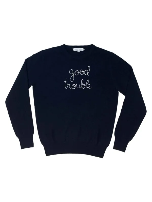 "good trouble" Women's Crewneck sold by Lingua Franca NYC