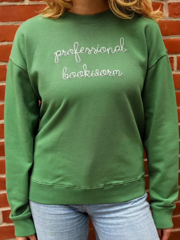 "professional bookworm" Womens Sweatshirt sold by Lingua Franca NYC