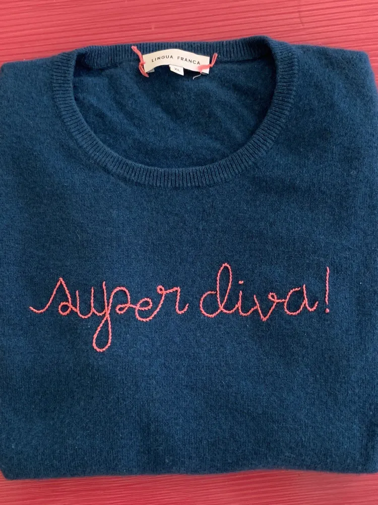 "super diva!" Crewneck sold by Lingua Franca NYC product image thumbnail 3