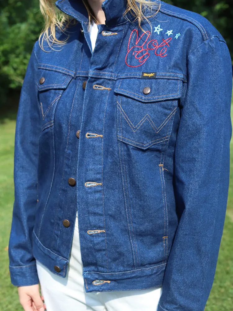 Peace and Vote Adult Wrangler® Jacket sold by Lingua Franca NYC