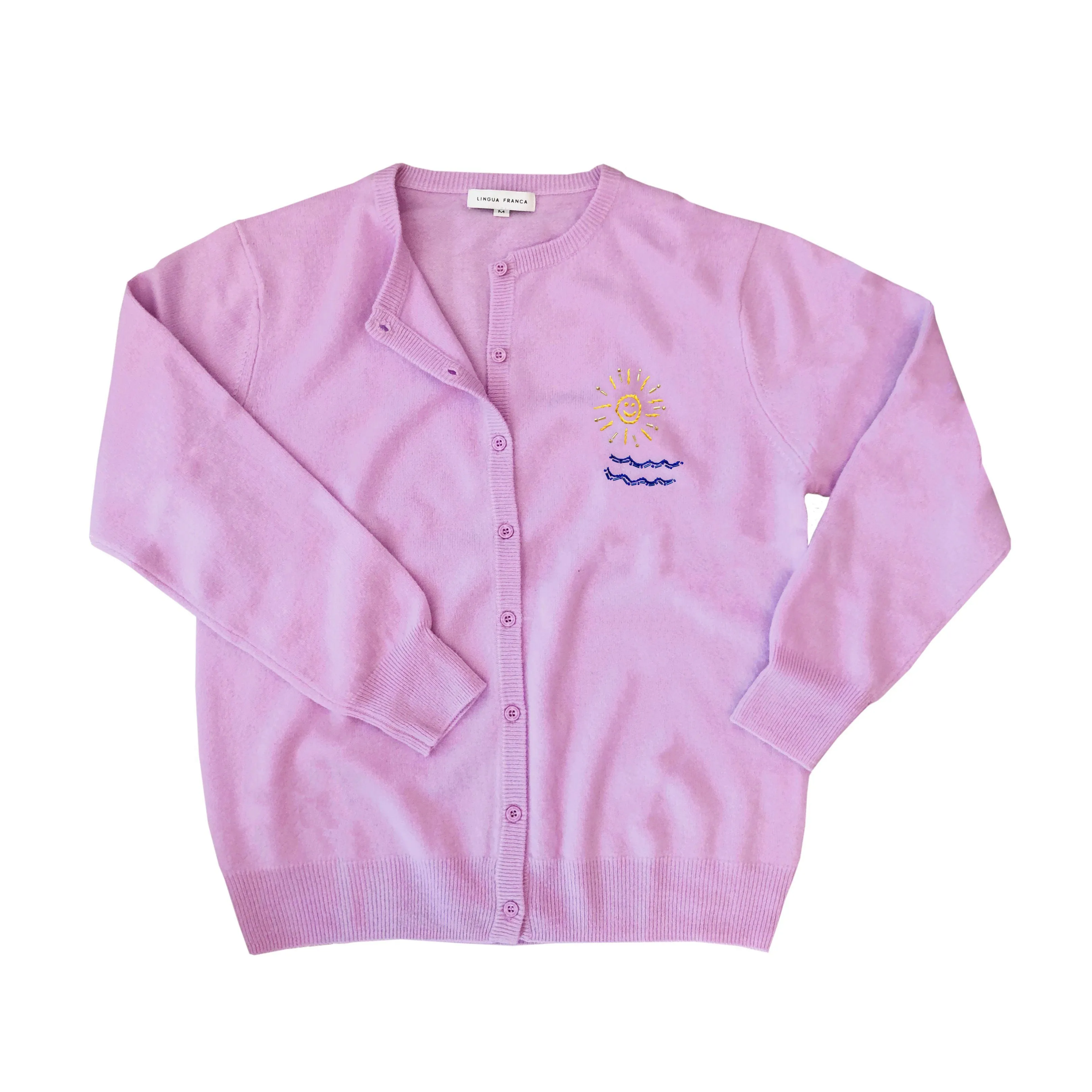 Beaded Sun and Waves Classic Cardigan sold by Lingua Franca NYC product image thumbnail 3