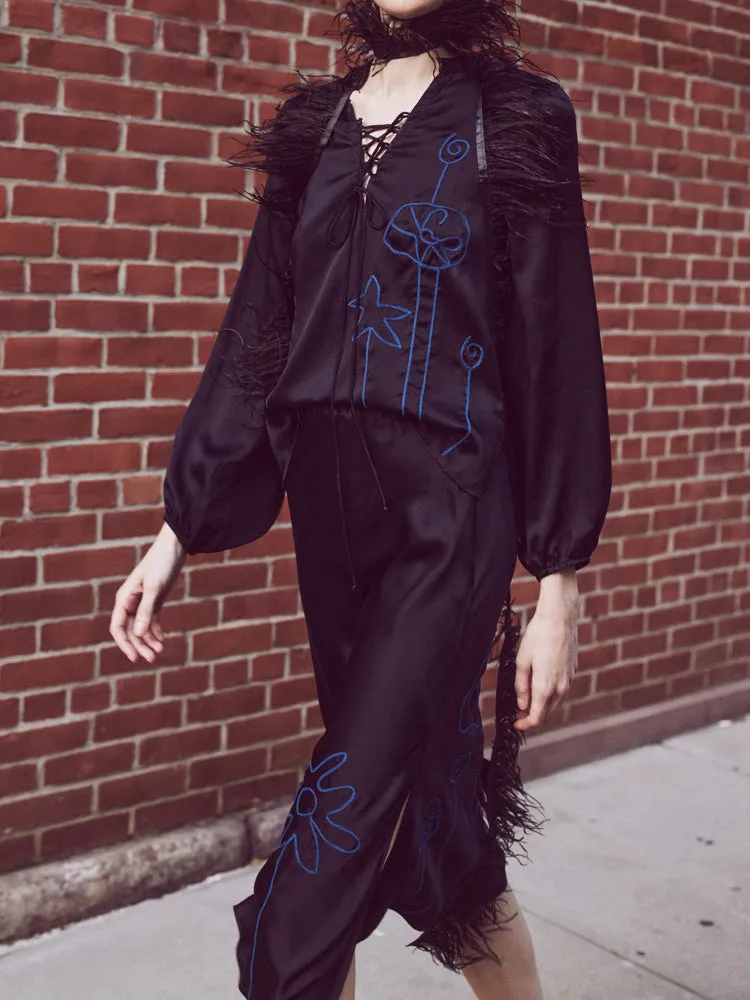 Hudson Silk Skirt sold by Lingua Franca NYC product image thumbnail 2