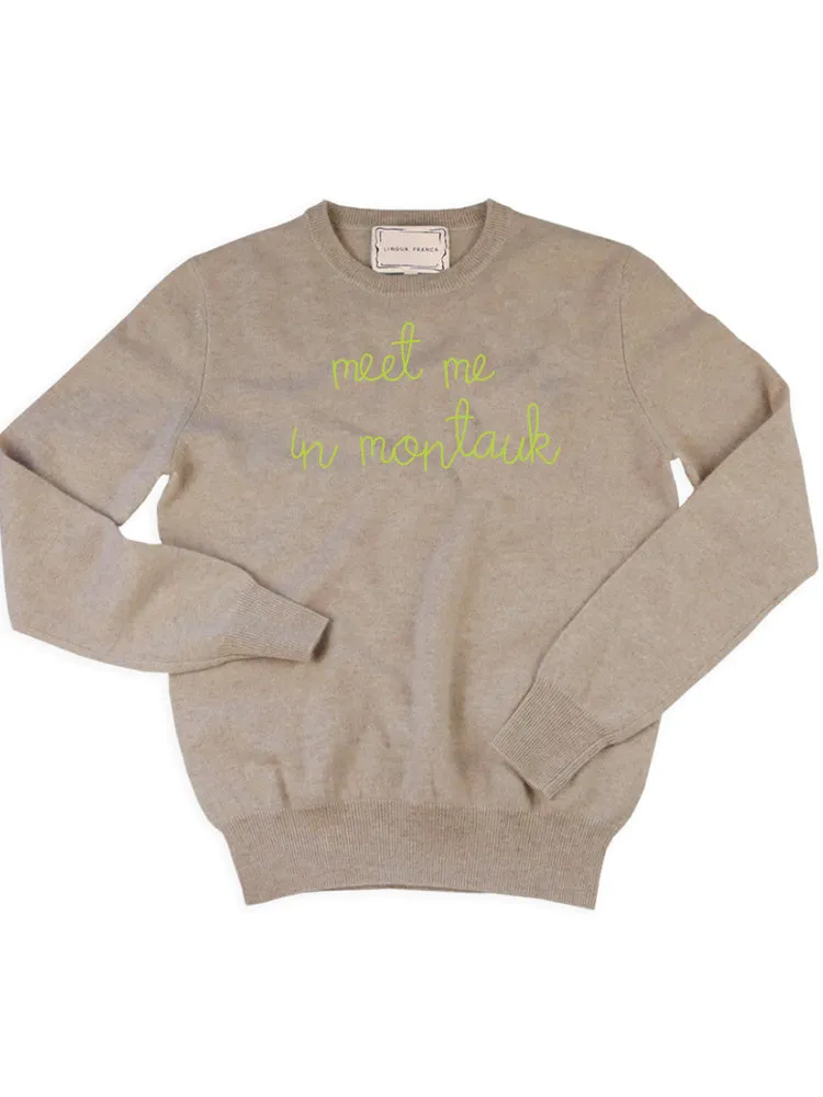 "meet me in montauk" Crewneck sold by Lingua Franca NYC product image thumbnail 3