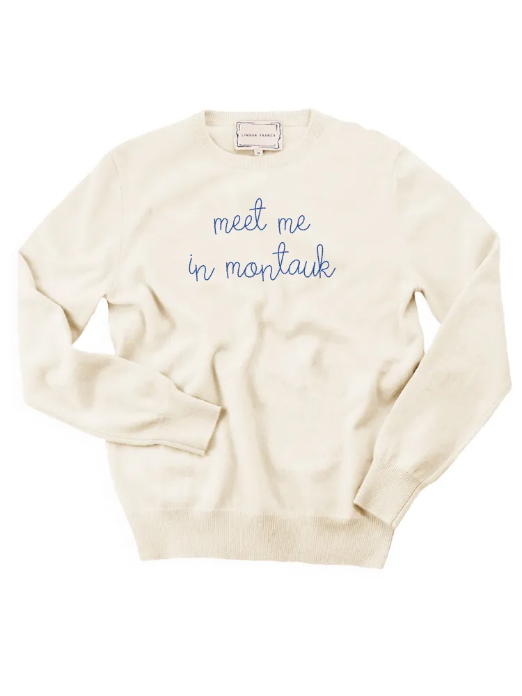 "meet me in montauk" Crewneck sold by Lingua Franca NYC product image thumbnail 4