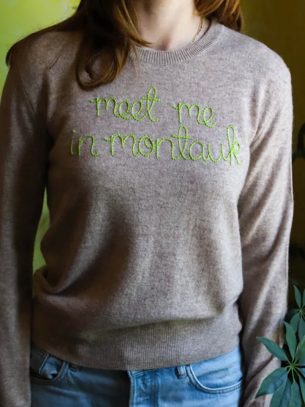 "meet me in montauk" Crewneck sold by Lingua Franca NYC