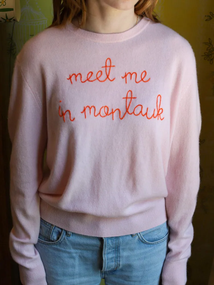 "meet me in montauk" Crewneck sold by Lingua Franca NYC product image thumbnail 2