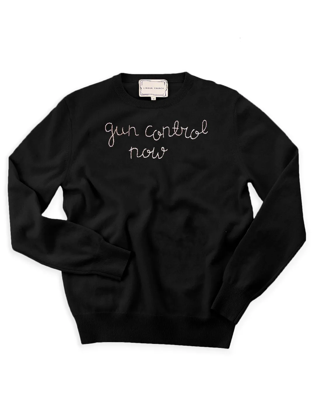 "gun control now" Women's Crewneck sold by Lingua Franca NYC product image thumbnail 5