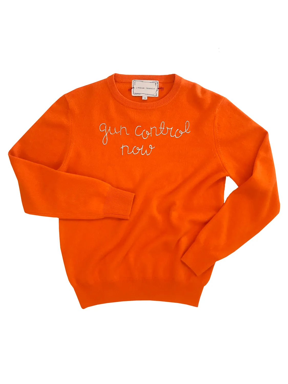 "gun control now" Women's Crewneck sold by Lingua Franca NYC product image thumbnail 3