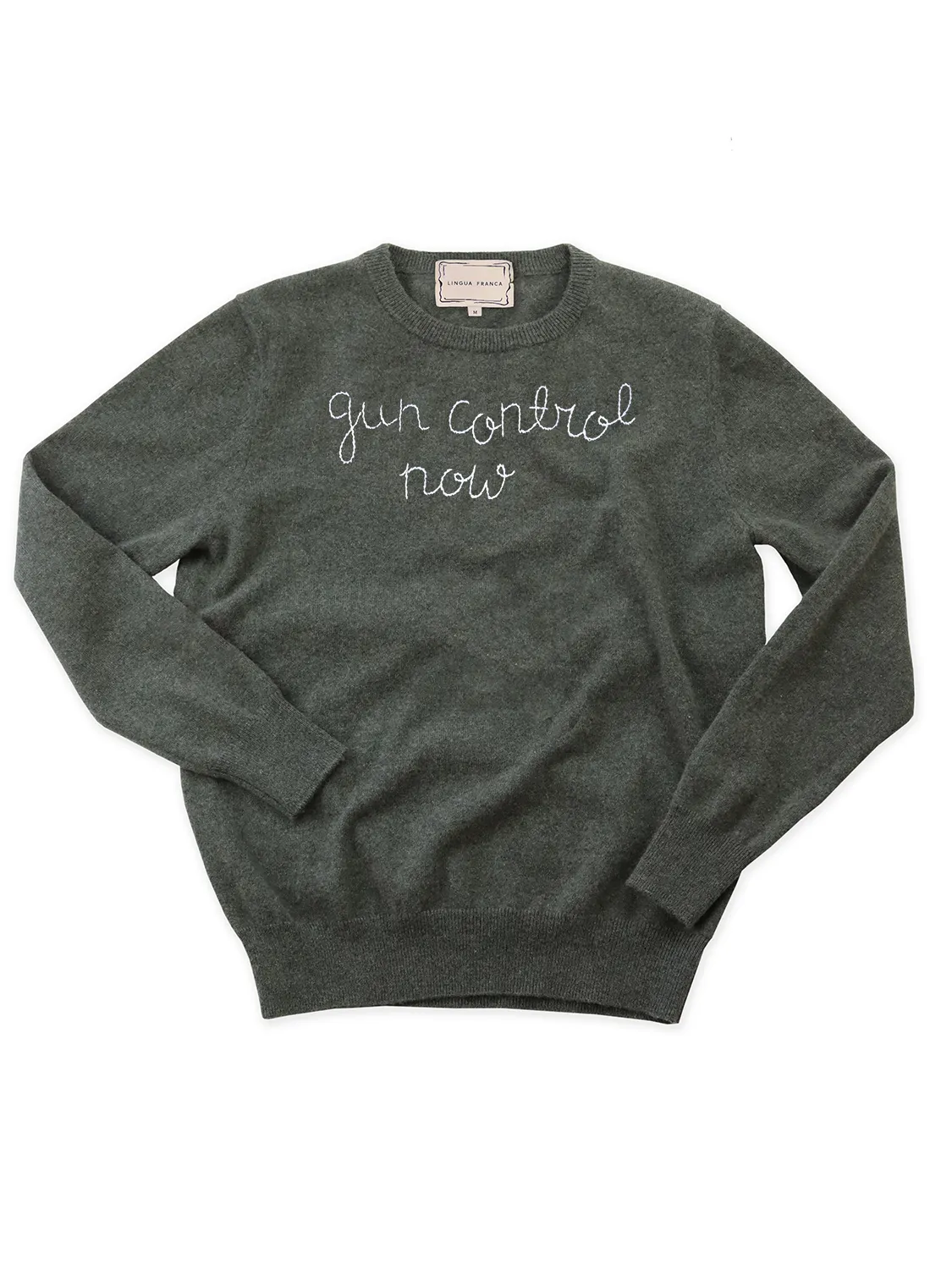 "gun control now" Women's Crewneck sold by Lingua Franca NYC product image thumbnail 4