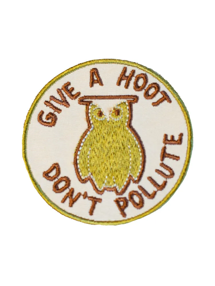 Give A Hoot Don't Pollute Patch sold by Lingua Franca NYC product image thumbnail 2