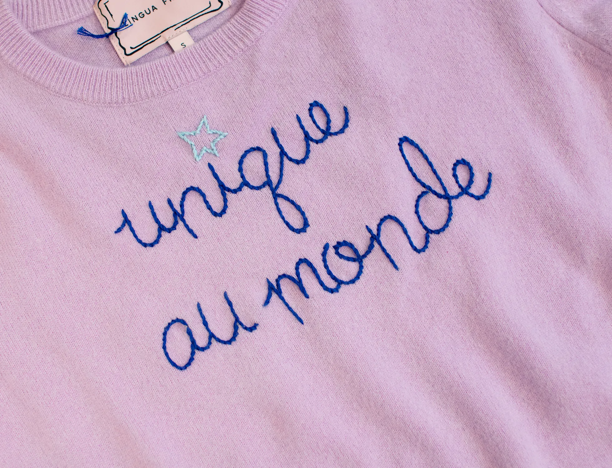 "unique au monde" Crewneck sold by Lingua Franca NYC product image thumbnail 4