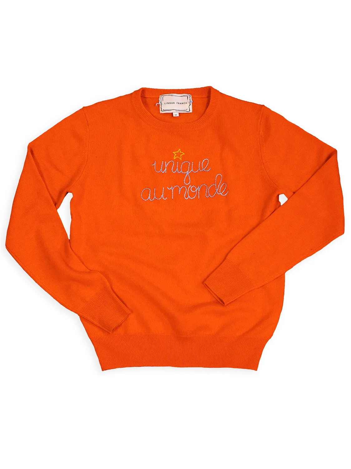 "unique au monde" Crewneck sold by Lingua Franca NYC