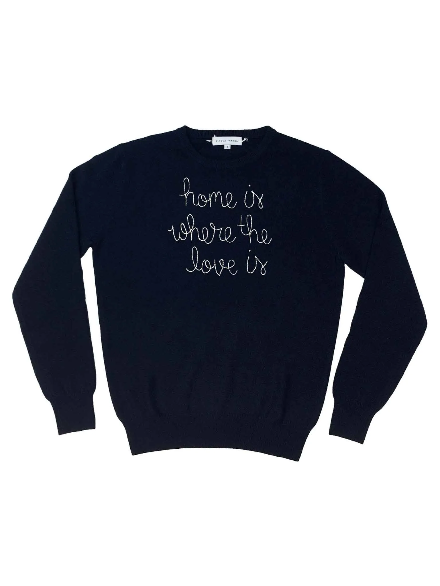 "home is where the love is" Crewneck sold by Lingua Franca NYC