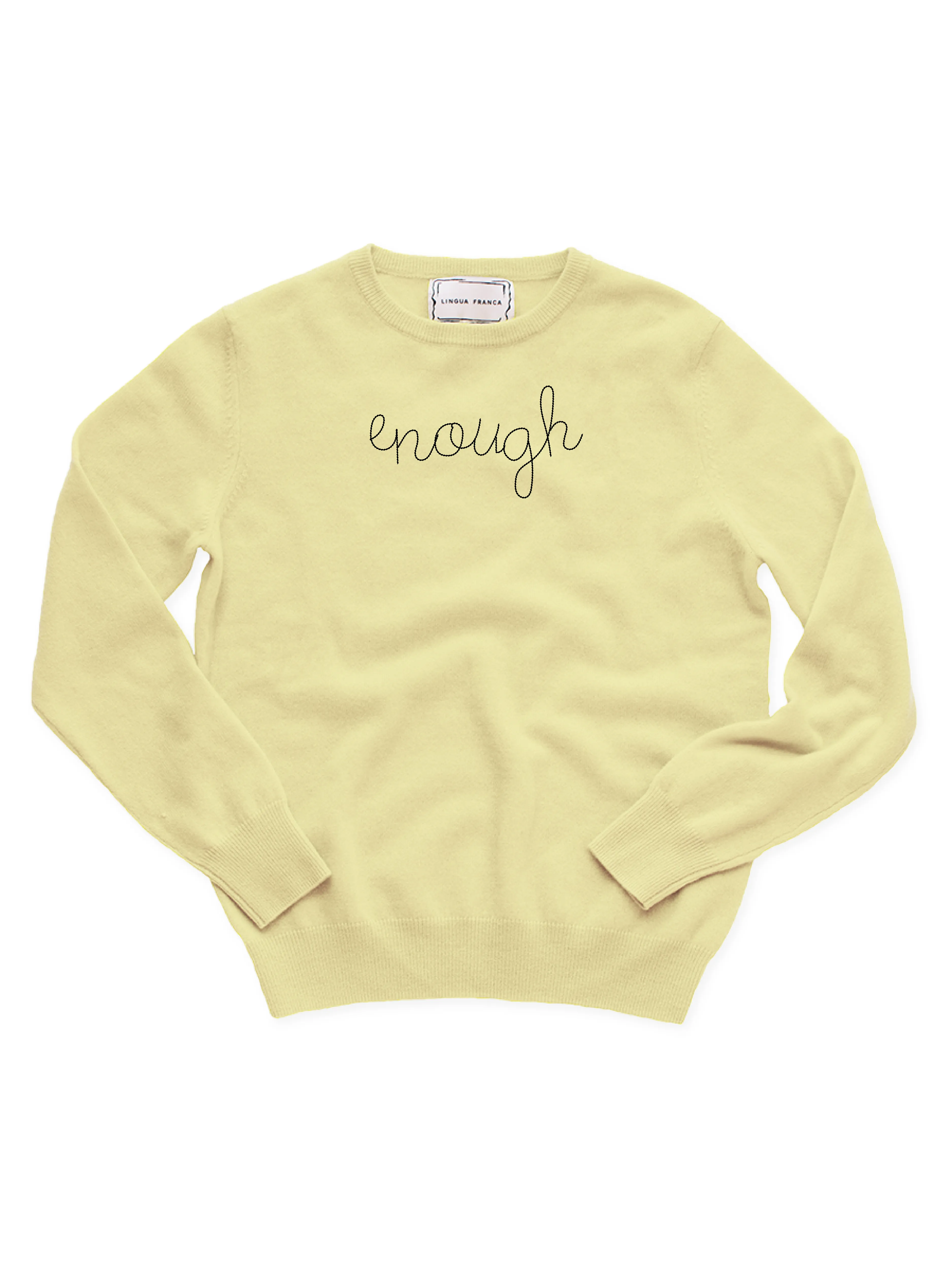 "enough" Women's Crewneck sold by Lingua Franca NYC product image thumbnail 3