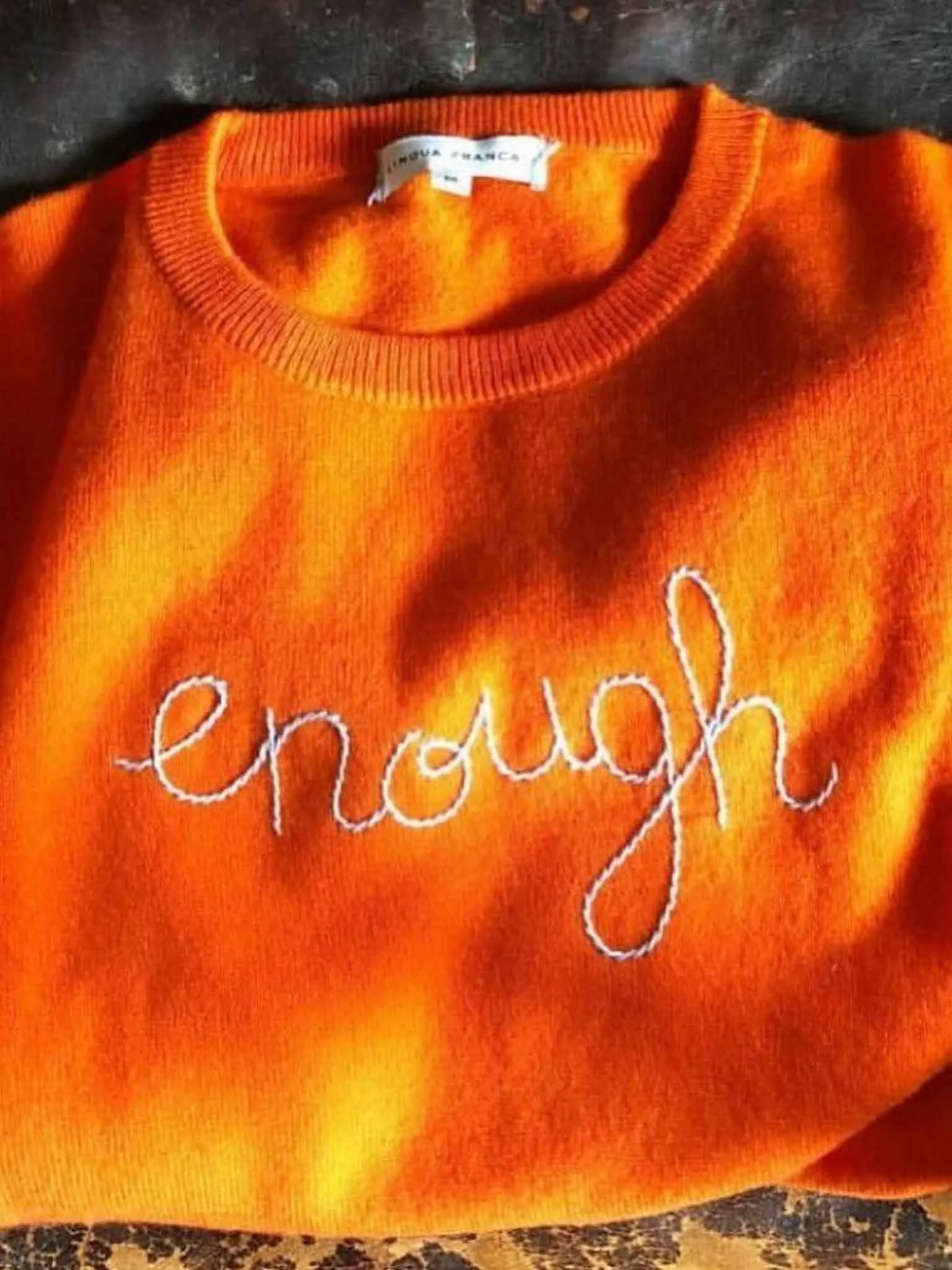 "enough" Women's Crewneck sold by Lingua Franca NYC